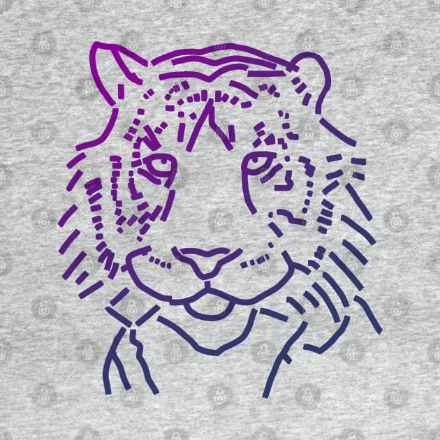 Blue Tiger Face by ellenhenryart